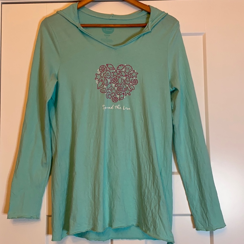 Life is Good hooded long sleeve T-shirt